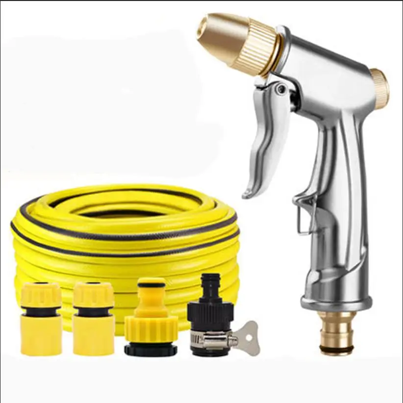 10/15/20M High-pressure Car Wash Water Gun Home Garden Set Flexible Hose Pipe Watering Spray Gun Set Water Pipe Grab Nozzle - Цвет: 15M