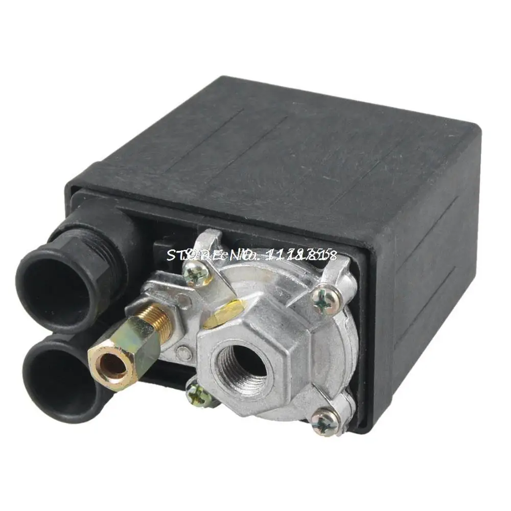 Black 230V 16A 175 PSI 1 Port ON/OFF Air Compressor Pressure Switch Controlin Switches from