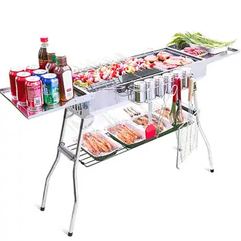 

Barbecue stainless steel household barbecue rack for more than 5 people large outdoor barbecue tools full charcoal grill