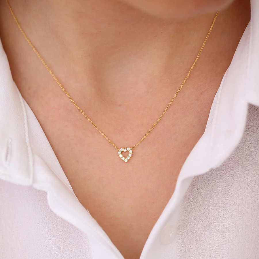 

Custom heart necklace 54cm in 14K Yellow gold.