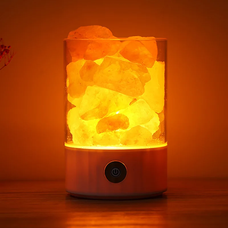 

Himalayan Crystal Salt Night Light Romantic Warm Atmosphere Lamp Negative Ion Air Purifier Creative Colour Gift Home Decoration
