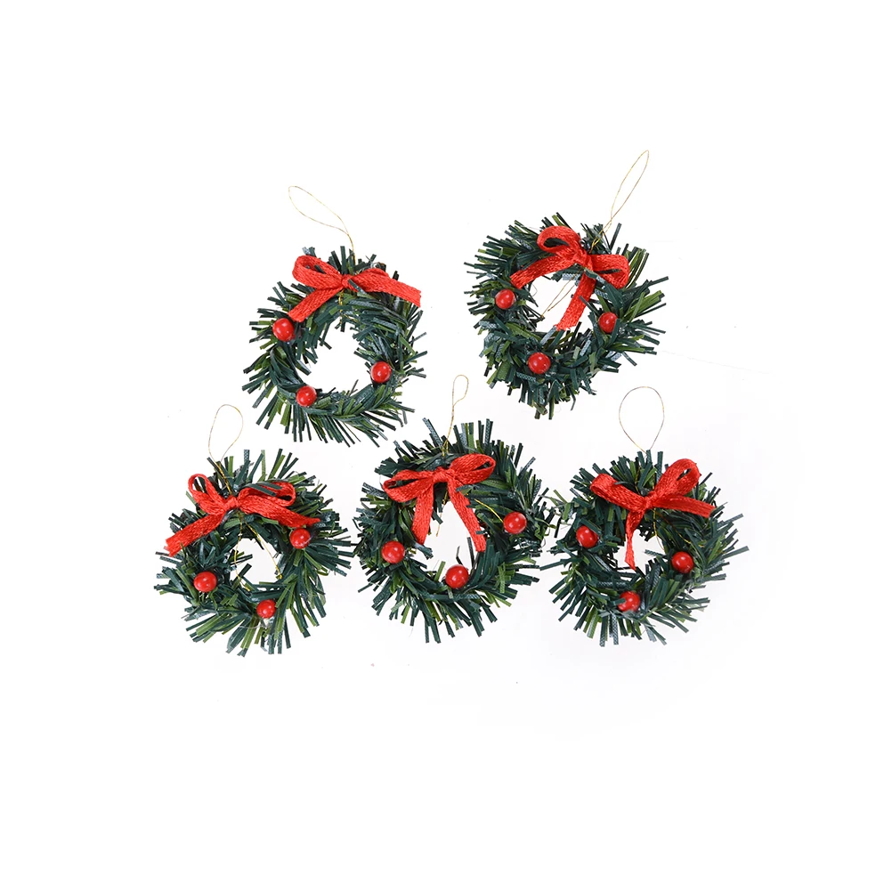 Mini Christmas Wreath green Color Pine Drop Ornament