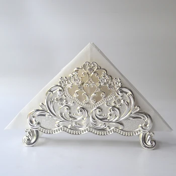 

European pattern towel rack / silver plated metal towel holder / napkin seat / home hotel coffee shop model room accessories