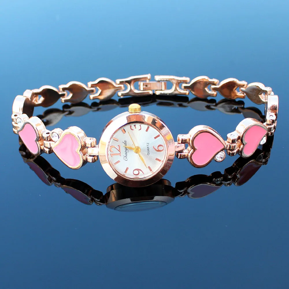 

Chaoyada Hot Popular Fashion Heart Strap Fasthion Quartz Ladies Girl Watch Quartz Wristwatch Gift Dress Wrist Watch O25