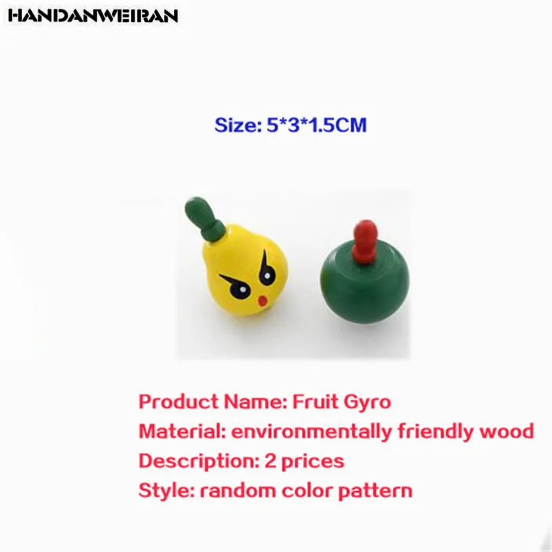 

2PCS Wood Fruit Gyro Toy Small Hand Turn Gyros Traditional Nostalgic Children Wooden Color Educational Toys New Hot HANDANWEIRAN