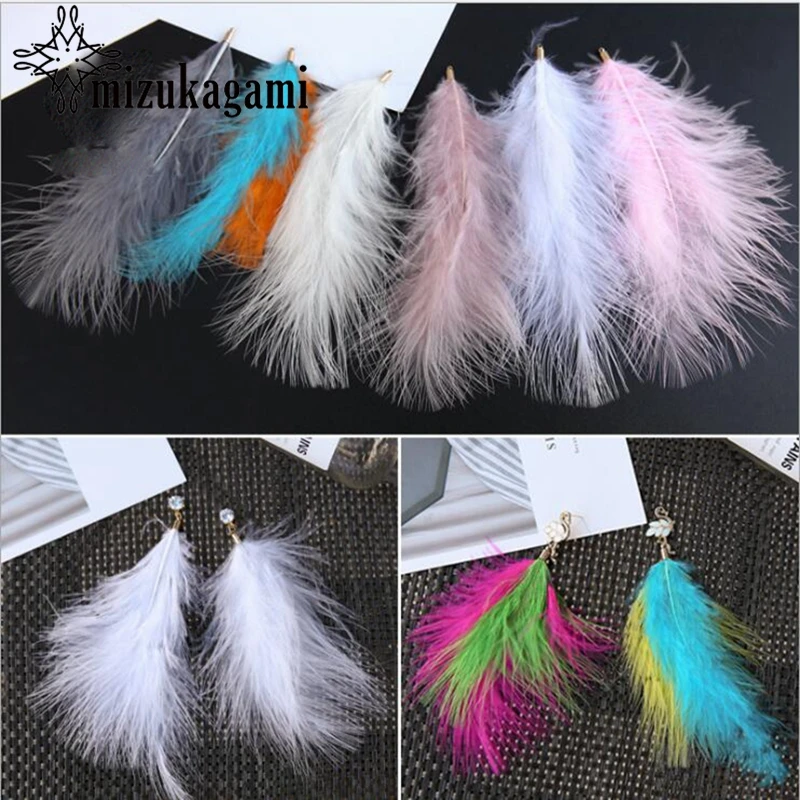 

Natural Feather Tassel Charms 10pcs/lot For DIY Fashion Drop Tassel Earrings Jewelry Making