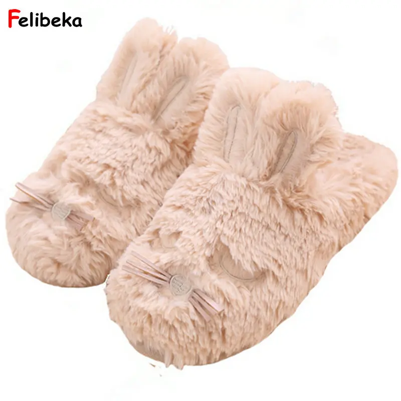 

Cartoon winter/Autumn sweet slippers warm plush slippers at home indoor bedroom slipper rabbit women shoes