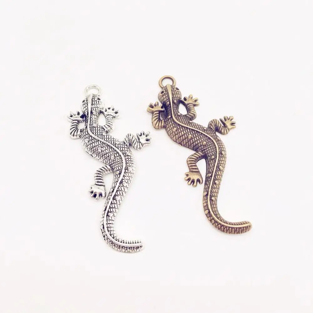 Винтажные Подвески ящерица из 2 предметов металлические подвески gecko подходят