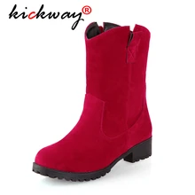 Moda botas negras mujer tacones primavera otoño Western Girls botas Zapatos Mujer Slip-on Botines mujer grandes size34-43(China)