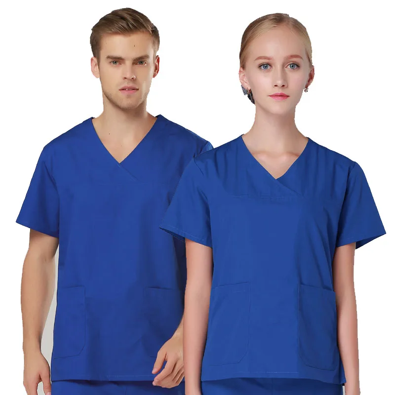 Download Scrubs Medical Nurse Uniforms for Women and Men Mock Wrap Hospital Clothing Summer Top and Pant ...