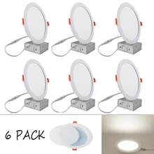 HuaXinV 12W " Ультра-тонкий светодиодный потолочный светильник с распределительной коробкой, 5000K натуральный белый, Диммируемый Герметичный светильник, 1000lm