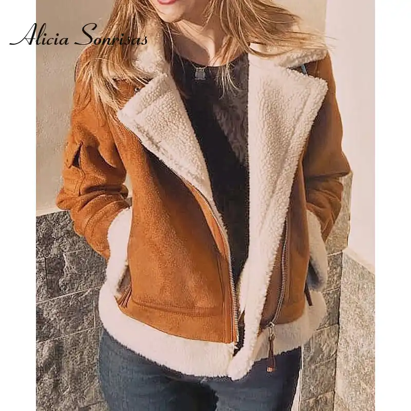 manteau daim fourrure femme