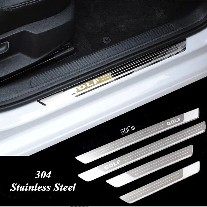 Против царапин Накладка на порог 4 шт. автомобильный Стайлинг приветствуется наклейка на педаль для Фольксваген Гольф 7 MK7 2012- автомобильные аксессуары