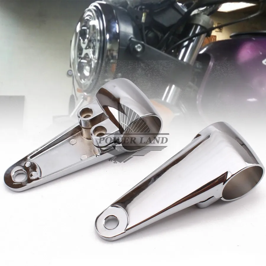 Silver 1Pair Universal Fit Motorcycle Aluminum Alloy Headlight Head