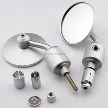 Серебристые зеркала мотоцикла CNC алюминиевые " Ручка Бар Конец 7/8" боковое зеркало заднего вида