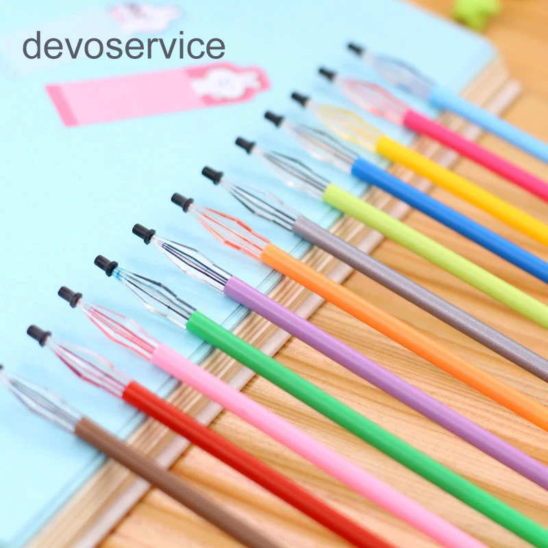 

12 Color Diamond Head Refill Candy Roller Ball Gel Pen Refill The Core 0.5mm Refills Writing Stationery Office School Supplies
