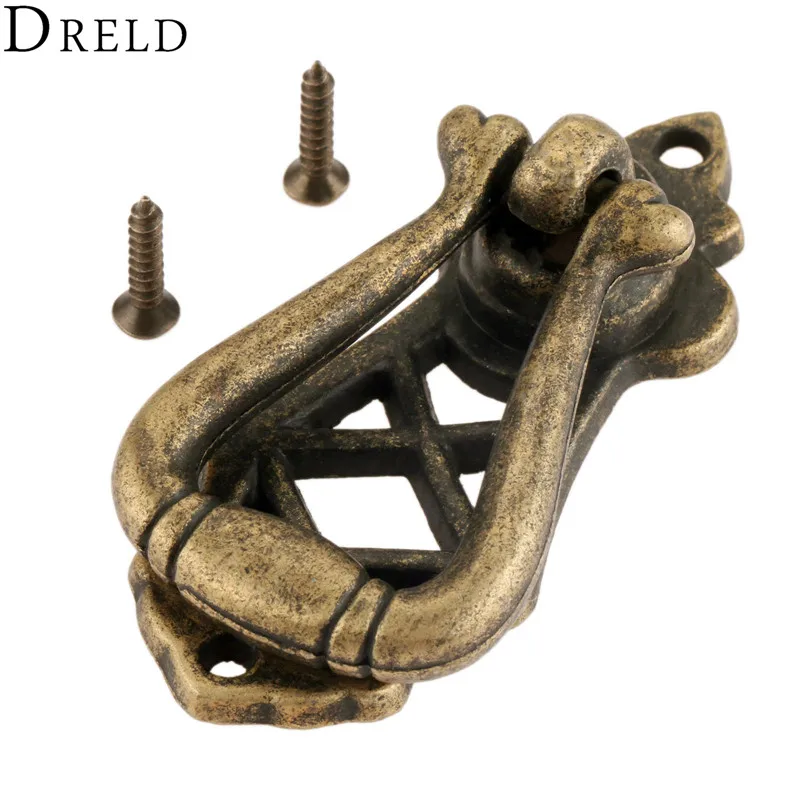 

DRELD 63x30mm Vintage Single Hole Furniture Handle Jewelry Wooden Box Knobs Antique Kitchen Cabinet Drawer Cupboard Pull Handles