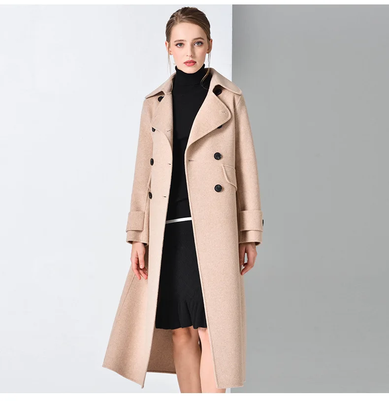 Шерстяная Женская куртка ручной работы двухстороннее шерстяное кашемировое пальто Женская шерстяная куртка зимнее Двустороннее пальто