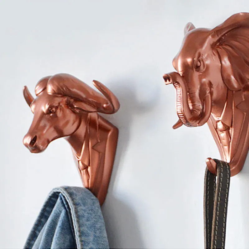 

LivingRoom Decor Water Buffalo Hooks Household Decor Animal Style Wall Coat Keys Bags Clothes Storage Hooks