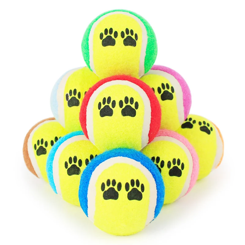 2Pcs Pet Animal Tennis Balls Dog Toys for Small Dog Toys Run Fetch