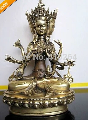 

0116P $old craft$ Fast shipping Tibetan Bronze Ushnishavijaja Buddha Statue (A0314)