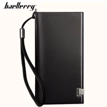 Baellerry классические мужские кошельки Длинные из искусственной кожи сотовый телефон карман черный Роскошный кошелек для мужчин бизнес наивысшего качества мужской кошелек