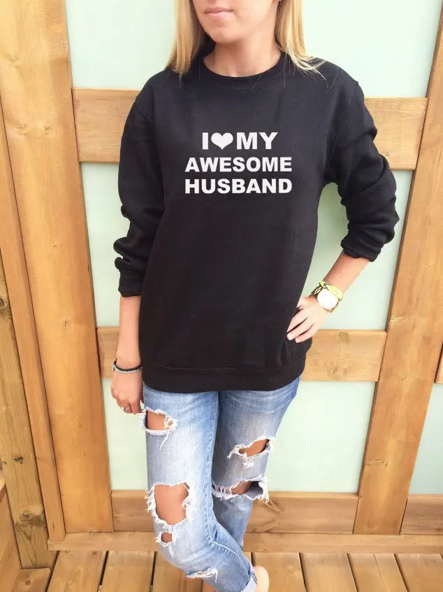 Толстовка с капюшоном I Love My cool муж для женщин Забавный свитер в стиле