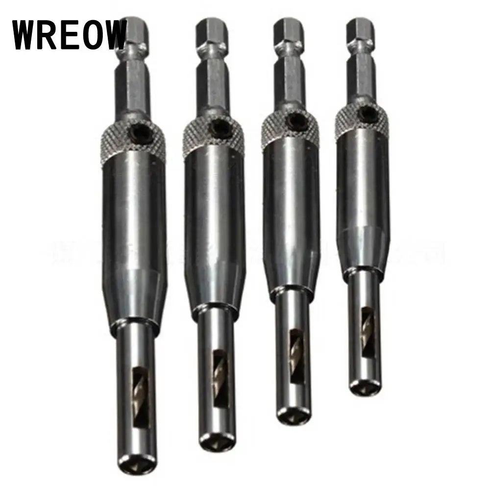 4 PCS HSS Self Centering Hinge Drill Bits Set Positioning Hole Saw Cut
