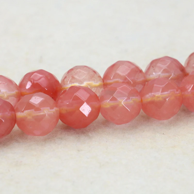

Faceted 14mm pink watermelon tourmaline round loose beads 15inches DIY suitable for female jewelry making gift