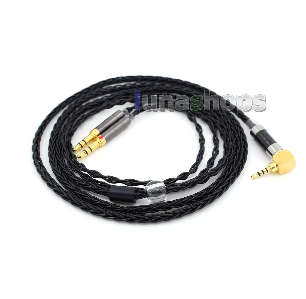 LN006425 Black Silver Plated XLR 2 5mm 4 4mm 3 5mm 8 Core Headphone Earphone Cable For Onkyo A800