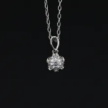 LASAMERO Halo 0.307CT 18k Gold Round Cut Square Center Pave Set Natural Diamond Pendant Necklace Chain Women Fine Jewelry
