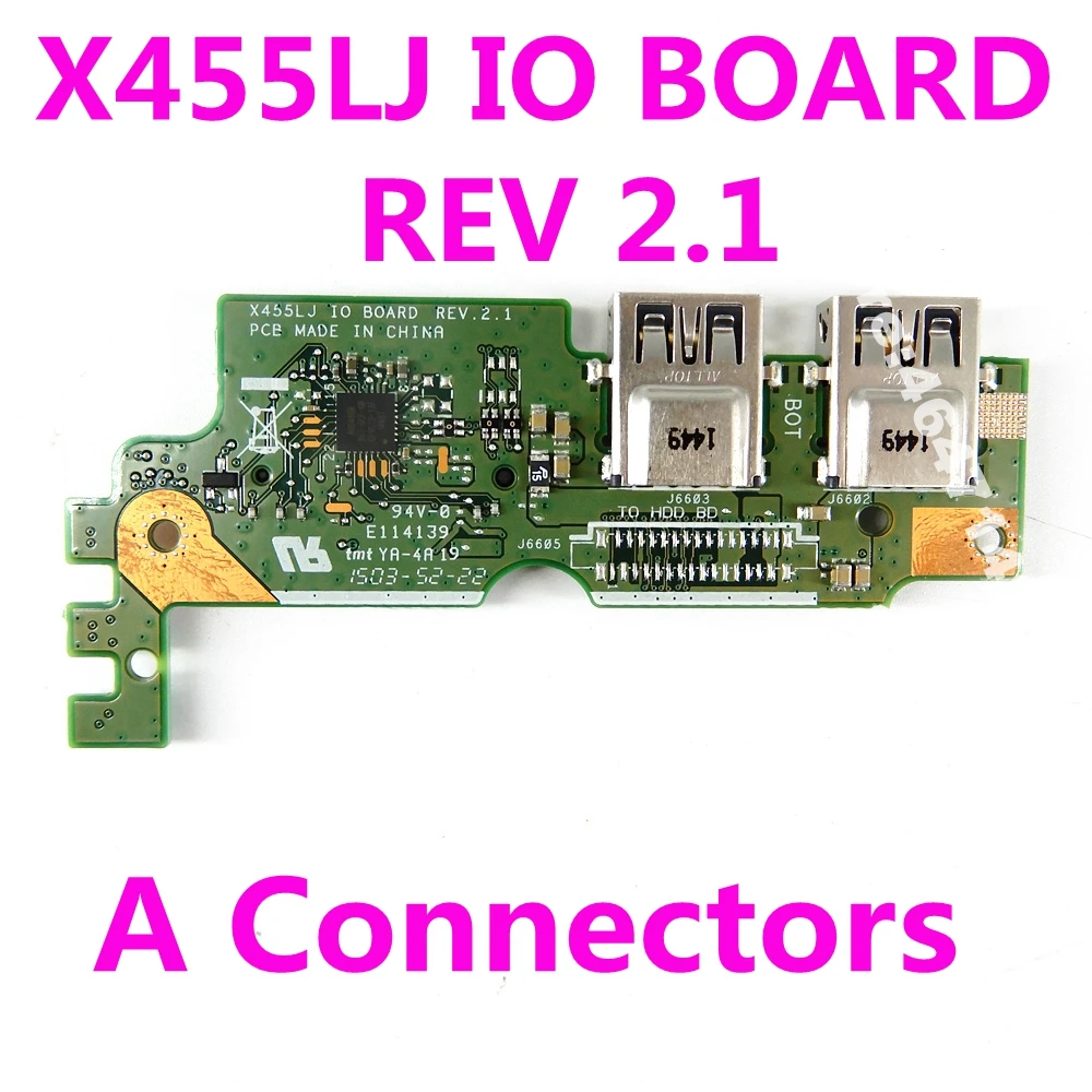 X455LJ IO Плата REV 2 1 Для ASUS X455 X455L X455LD X455LF X455WE USB SD плата Разъемы тест 100% ОК | Компьютеры