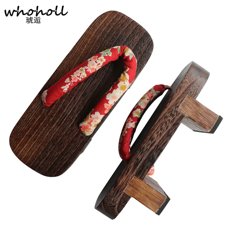 

WHOHOLL Original Geta Japanese Traditional Clogs Cosplay Costumes Women Wooden Two Teeth Flip-flop Slippers Special Novelty