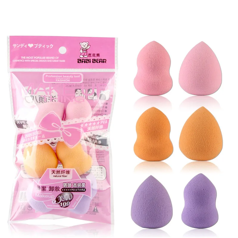 6pcs Soft Sponges Pro Flawless Makeup Blender Foundation Puff Random