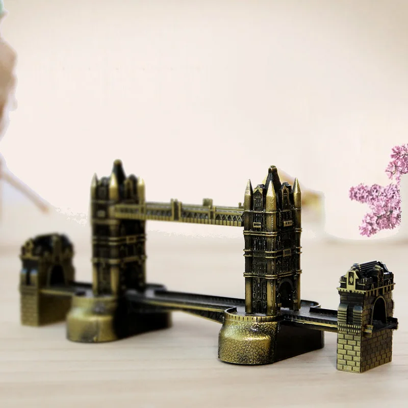 Ретро лондонская башня мост украшения дома аксессуары Металлические ремесла модель европейский номер украшения книжный шкаф миниатюрные фигурки