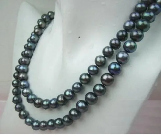 A 8-9MM TAHITIAN BLACK PEARL NECKLACE 36 Inch | Украшения и аксессуары