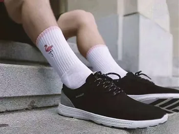 

Men's Skate Flamingo Embroidery Socks (Thick and Cushioned)