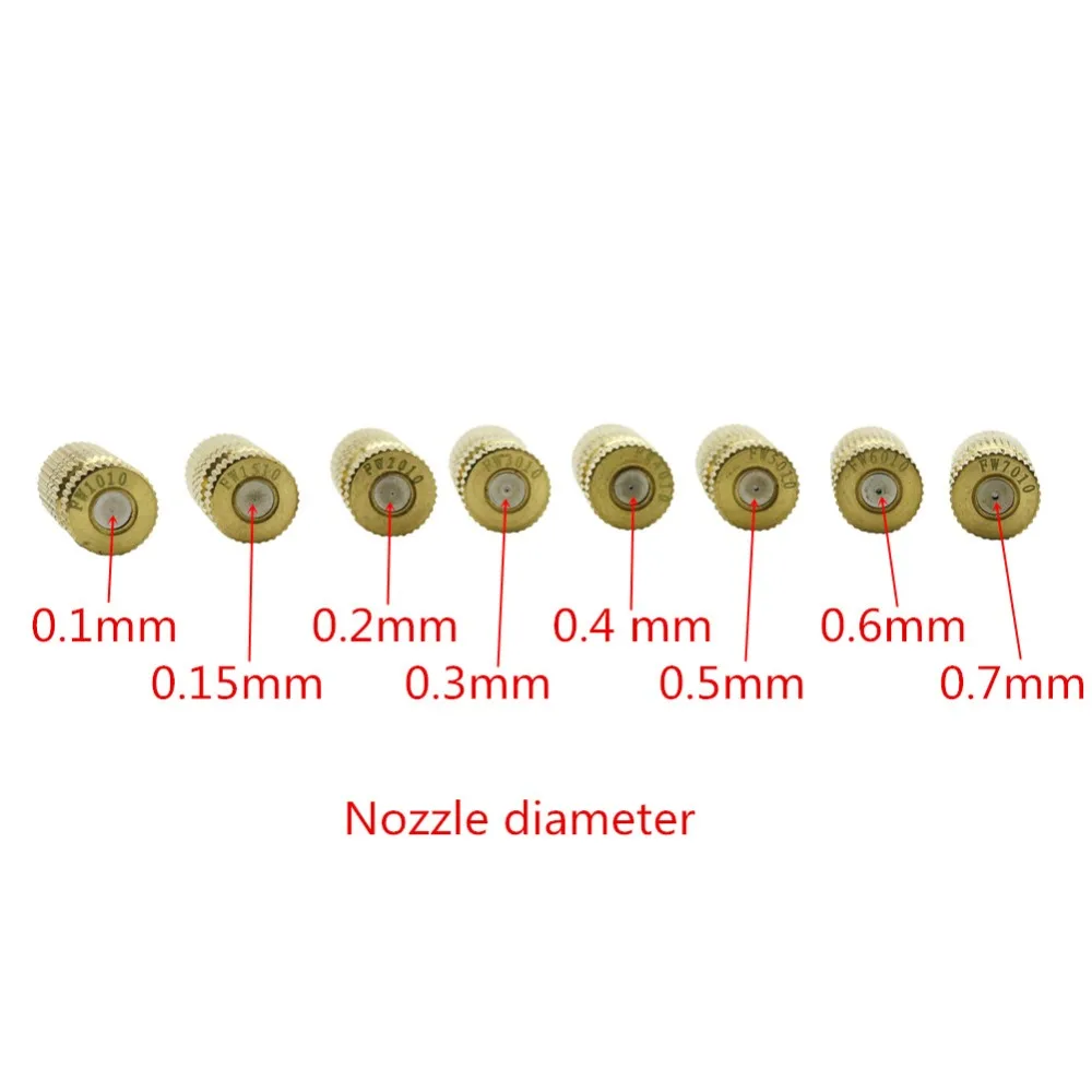 0,1-0,7 мм распылитель сопло парника Охлаждения Промышленного увлажнения латунные опрыскиватели орошения сада Форсунка тумана 5 шт