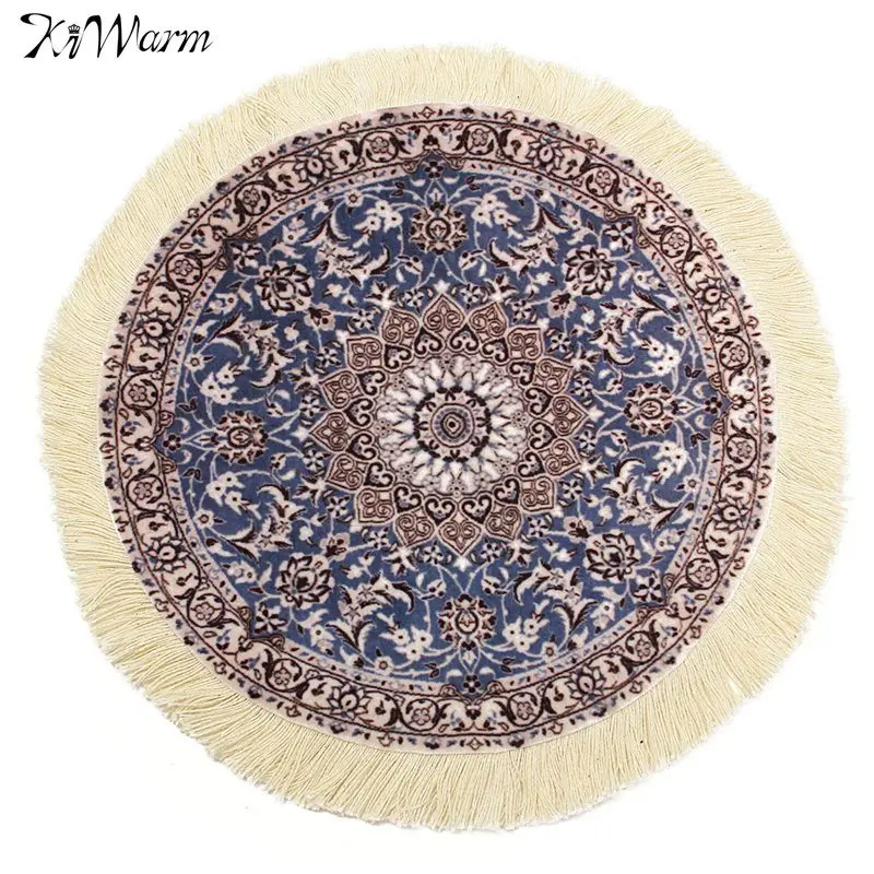 

Kiwarm Fashion Cotton Rubber Round Persian Rug Stylish Mat Mouse Pad Mousemat Carpet Office Craft For Home Ornament 23cm/9''