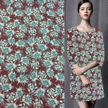 Синий хризантемы цветочный принт чистый шелк жоржет шелковая ткань 114 см Ширина 10 momme, SHB017