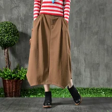 Новая Модная хлопковая джинсовая юбка из смешанного хлопка с художественной строчкой юбки с надписью, тонкие осенние и зимние юбки чистого цвета