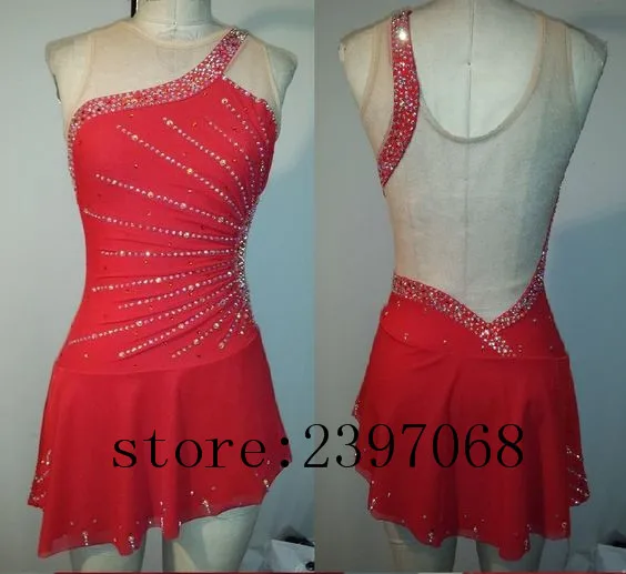 Figure Skating Dresses Red Girls Custom Ice Skating Dress Expensive Ice