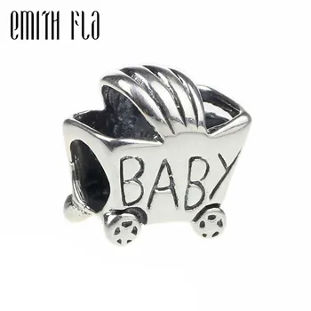 

Authentic 925 Sterling Silver Baby Carriage Charm Beads DIY Fit For European Troll Bracelet & Necklace Vintage Jewelry