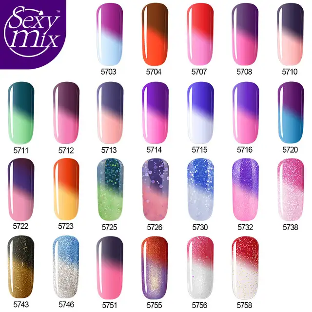 Mélange Sexy 3 Pièces Chaud Blanc Bleu Couleur Changeante Uv Gel Vernis à Ongles Professionnel Pas Cher Prix Longue Durée Uv Gel Vernis Ensemble 7 Ml