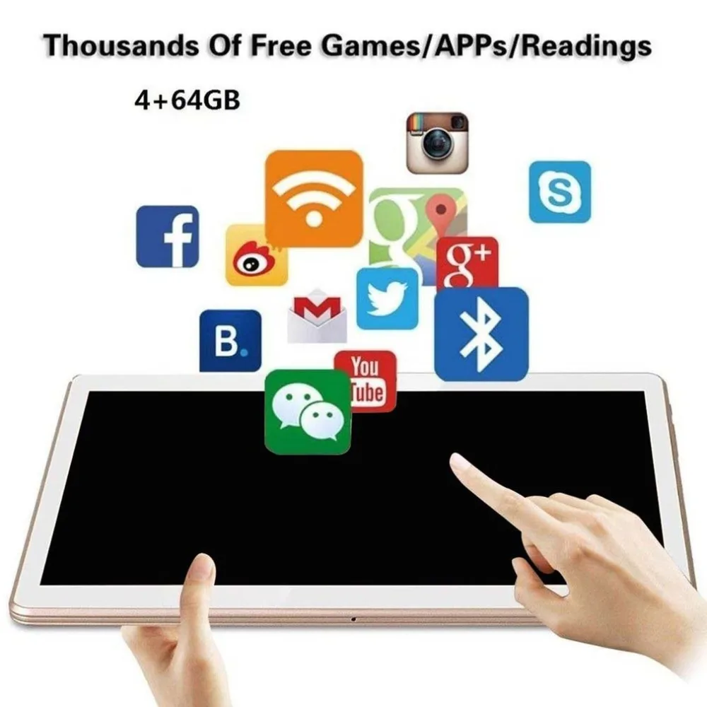 

10.1 inch Original Design 3G Phone Call Android 7.0 8 Core 64GB Tablet PC Computer Metal Shell Double Card