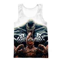 Venom Человек-паук безрукавки для мужчин женщин 3D печатных Модный летний жилет без рукавов Повседневная Уличная одежда Топы T7