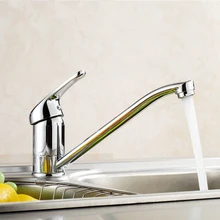 Латунный одинарный Холодный Смеситель для кухни, хромированный, медный смеситель для кухни, вращающийся кран для унитаза на одно отверстие, кран для раковины