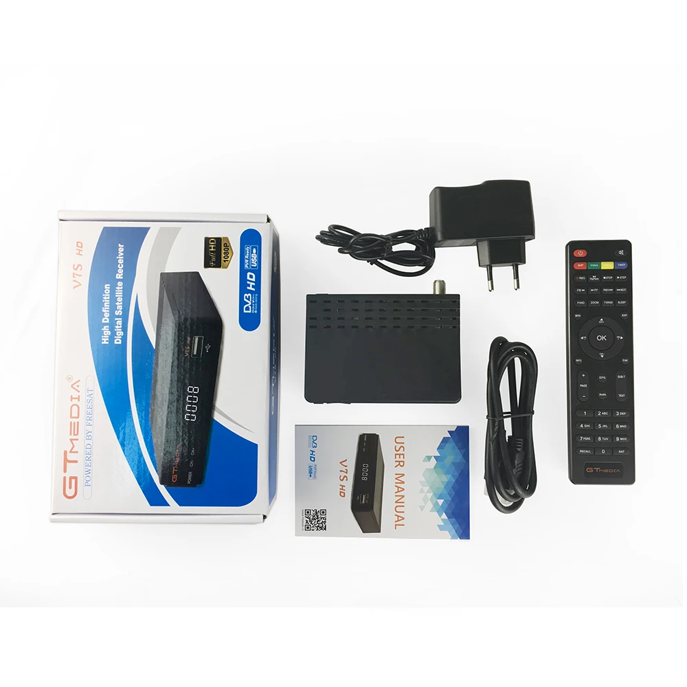 GT Media V7S CCcam+ 1 год Европа Испания CCcam Clines сервер+ 1 USB устройство Wi-Fi DVB-S2 спутниковый HD приемник новейшая версия V7