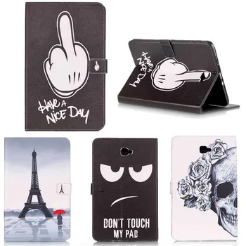 

Folio Wallet case For Samsung Galaxy Tab A A6 10.1 2016 Case T580 T585 T580 Folding Stand Lovely Leather Cover with Card Slots