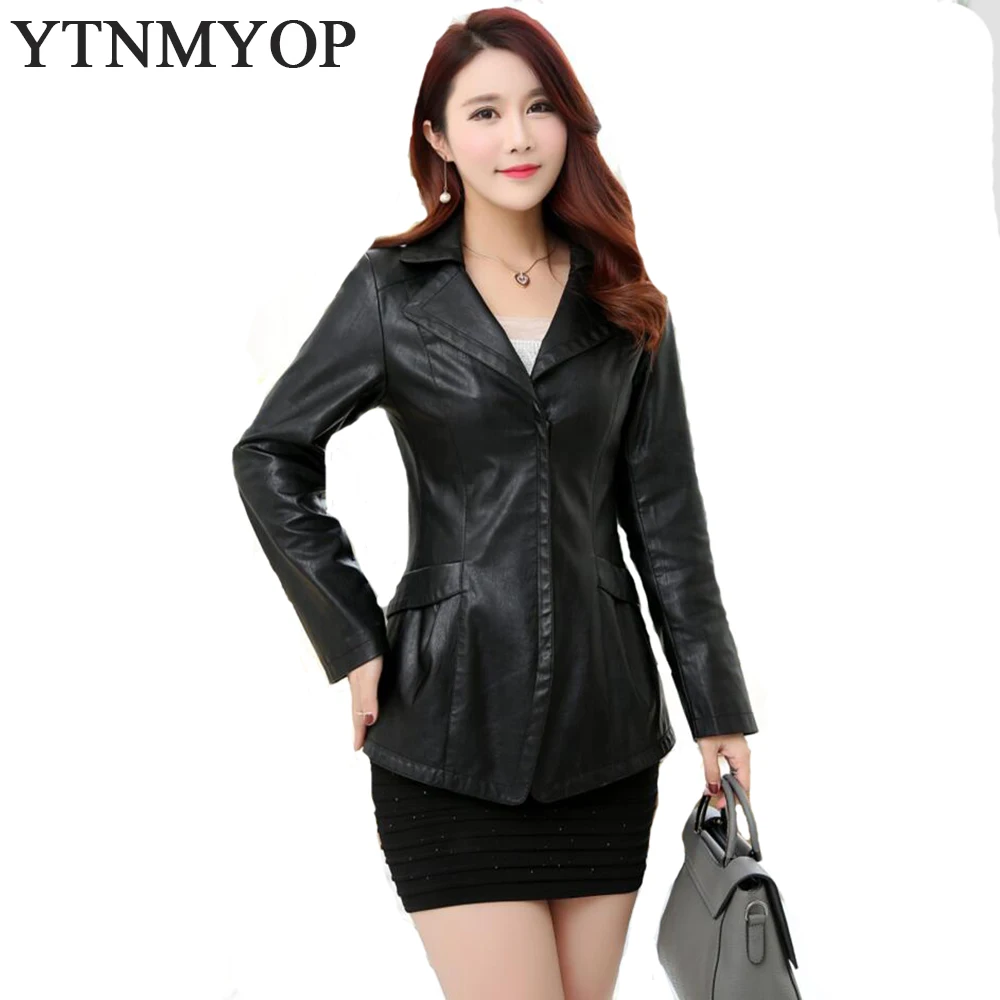 Women Leather Jacket Plus Size Faux PU Leather Short